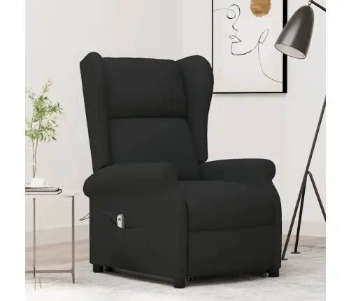 Atpūtas Krēsls, Paceļams, Melns Audums Vidaxl