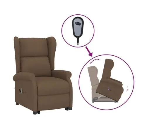 Atpūtas Krēsls, Paceļams, Brūns Audums Vidaxl
