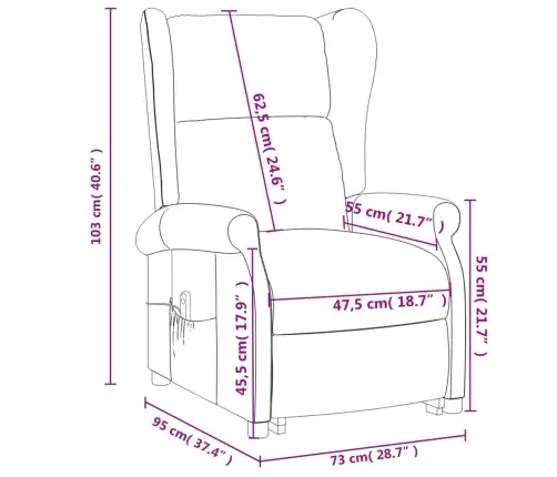 Atpūtas Krēsls, Paceļams, Brūns Audums Vidaxl