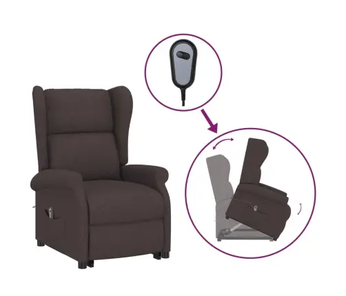 Atpūtas Krēsls, Paceļams, Tumši Brūns Audums Vidaxl