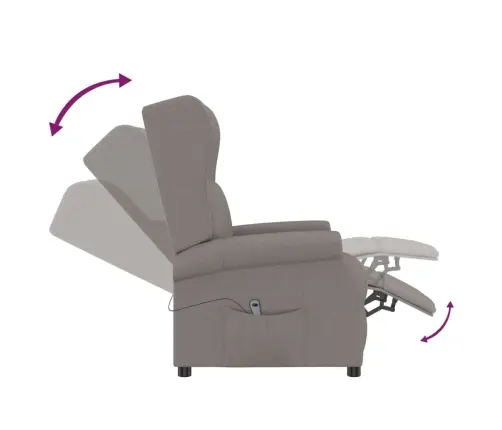 Atpūtas Krēsls, Paceļams, Pelēkbrūns Audums Vidaxl