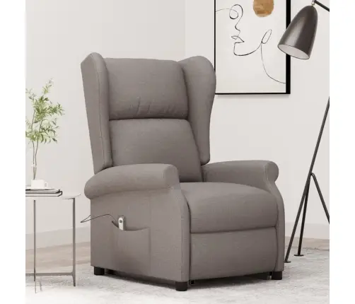 Atpūtas Krēsls, Paceļams, Pelēkbrūns Audums Vidaxl