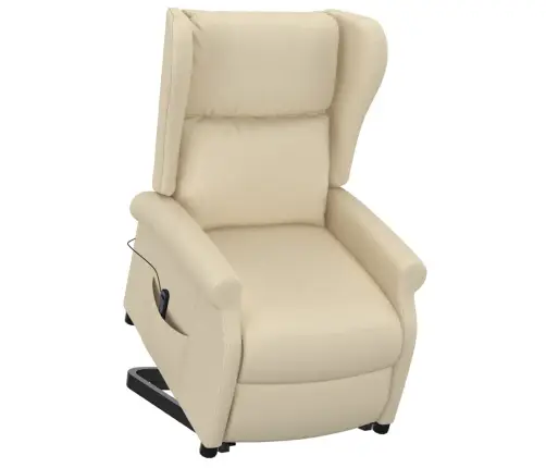 Atpūtas Krēsls, Paceļams, Krēmkrāsas Audums Vidaxl
