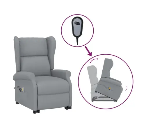 Püsti Tõusmist Toetav Massaažitool, Helehall, Kangas