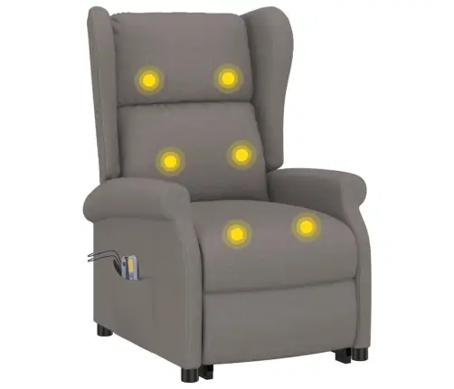 Masāžas Krēsls, Paceļams, Pelēkbrūns Audums Vidaxl