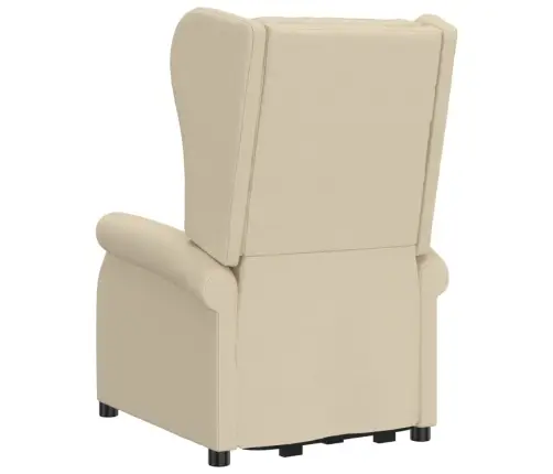 Atsistojantis Masažinis Krėslas, Kreminės Spalvos, Audinys