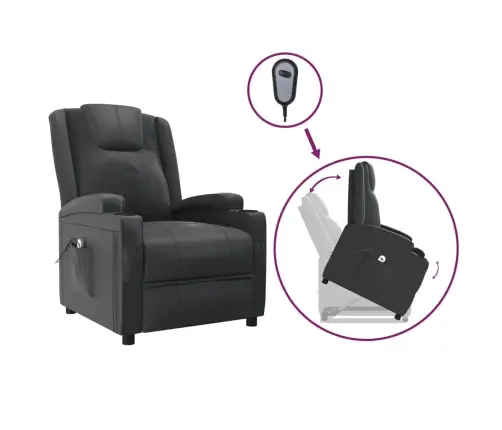 Atsistojantis Krėslas, Juodos Spalvos, Dirbtinė Oda