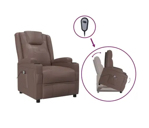 Atsistojantis Krėslas, Rudos Spalvos, Dirbtinė Oda