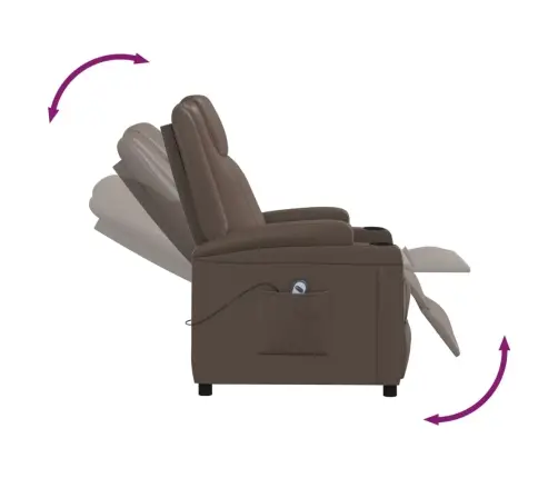 Atsistojantis Krėslas, Rudos Spalvos, Dirbtinė Oda