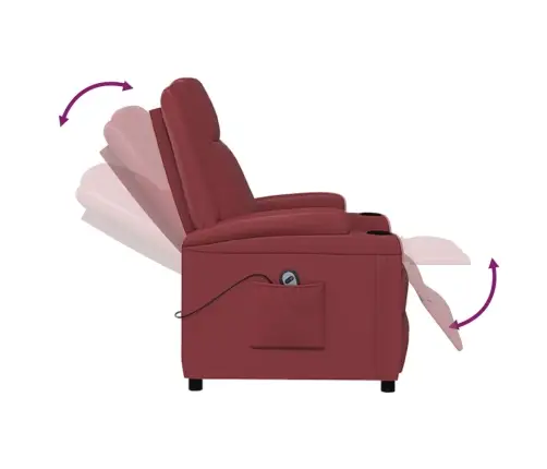 Püsti Tõusmist Toetav Tugitool, Veinipunane, Kunstnahk