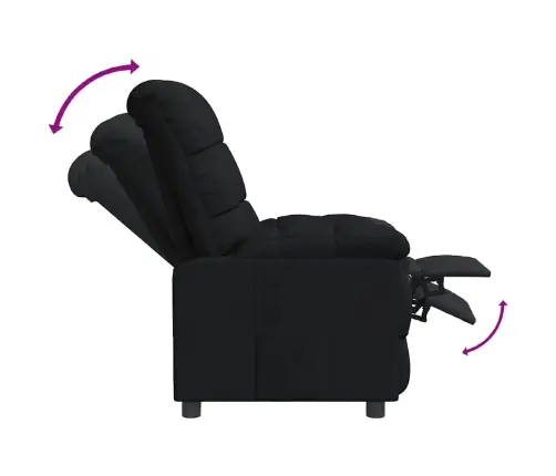 Atpūtas Krēsls, Atgāžams, Melns Audums Vidaxl