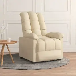 Atpūtas Krēsls, Atgāžams, Krēmkrāsas Audums Vidaxl Atpūtas Krēsls, Atgāžams, Krēmkrāsas Audums Vidaxl