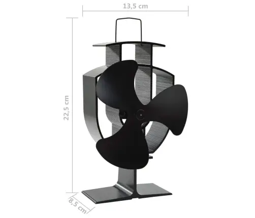 Karstuma Izplūdes Ventilators, 3 Lāpstiņas, Melns Vidaxl