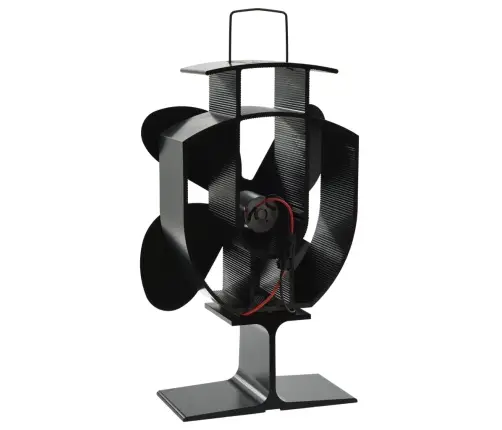 Šiluma Veikiantis Krosnelės Ventiliatorius, Juodas, 4 Mentės