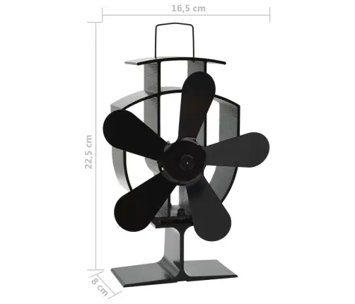 Karstuma Izplūdes Ventilators, 5 Lāpstiņas, Melns Vidaxl
