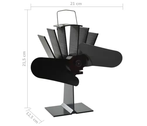 Karstuma Izplūdes Ventilators, 2 Lāpstiņas, Melns Vidaxl