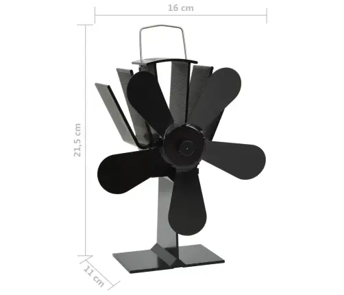 Karstuma Izplūdes Ventilators, 5 Lāpstiņas, Melns Vidaxl