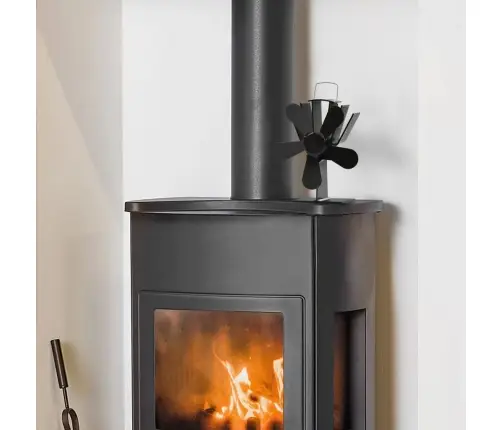 Karstuma Izplūdes Ventilators, 5 Lāpstiņas, Melns Vidaxl