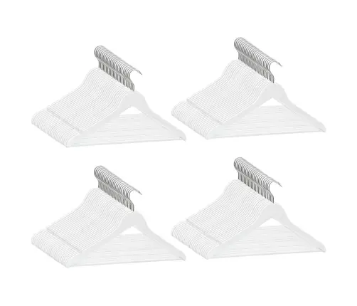 Drēbju Pakaramie, 100 Gab., Balti, Neslīdošs Cietkoks Vidaxl