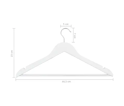 Drēbju Pakaramie, 100 Gab., Balti, Neslīdošs Cietkoks Vidaxl