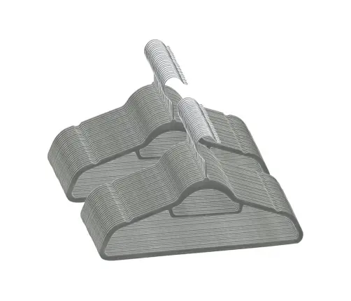 Drēbju Pakaramie, 50 Gab., Neslīdošs Samts, Pelēki Vidaxl