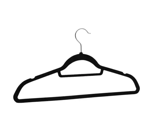 Drēbju Pakaramie, 100 Gab., Neslīdošs Samts, Melni Vidaxl