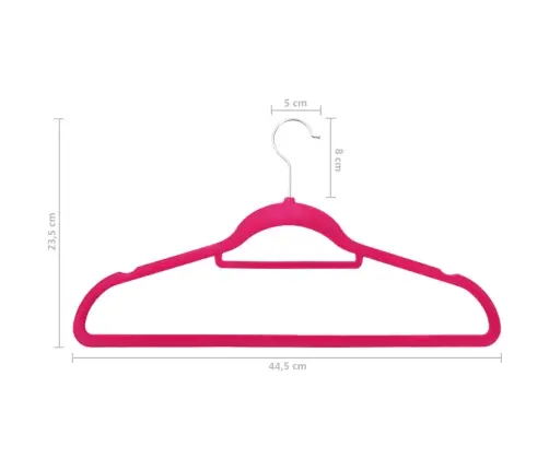 Drēbju Pakaramie, 100 Gab., Neslīdošs Samts, Rozā Vidaxl