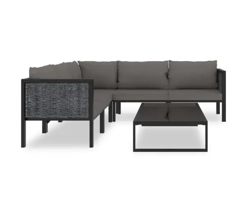 Sodo Komplektas Su Pagalvėmis, 6 Dalių, Antracito, Poliratanas