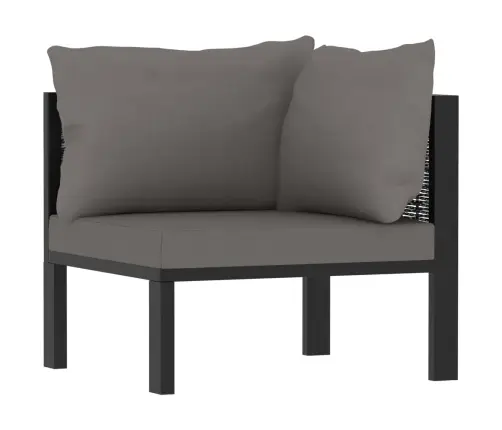 Sodo Komplektas Su Pagalvėmis, 6 Dalių, Antracito, Poliratanas