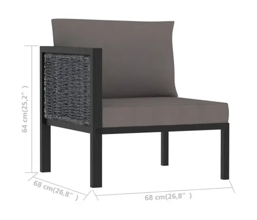 Moduļu Stūra Dīvāns Ar Labo Roku Balstu, Pe Rotangpalma Vidaxl