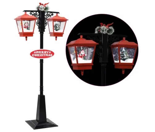 Tänavalamp Jõuluvanaga, Must Ja Punane 81 X 40 X 188 cm Pvc