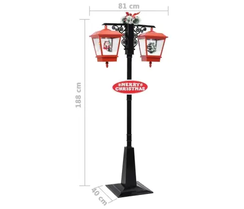 Tänavalamp Jõuluvanaga, Must Ja Punane 81 X 40 X 188 cm Pvc