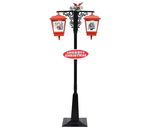 Tänavalamp Jõuluvanaga, Must Ja Punane 81 X 40 X 188 cm Pvc