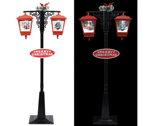 Tänavalamp Jõuluvanaga, Must Ja Punane 81 X 40 X 188 cm Pvc