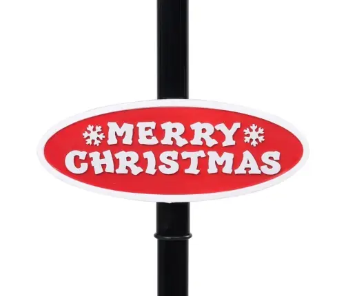 Tänavalamp Jõuluvanaga, Must Ja Punane 81 X 40 X 188 cm Pvc