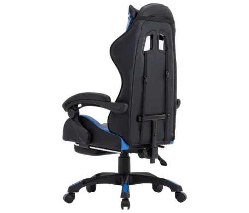 Biroja Krēsls Ar Kāju Balstu, Zila Un Melna Mākslīgā Āda Vidaxl