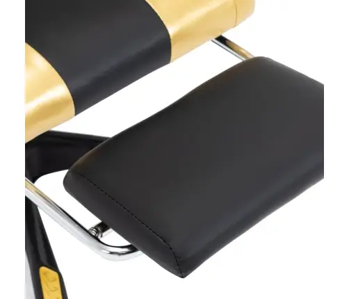 Võidusõidutool Jalatoega, Kuldne Ja Must, Kunstnahk