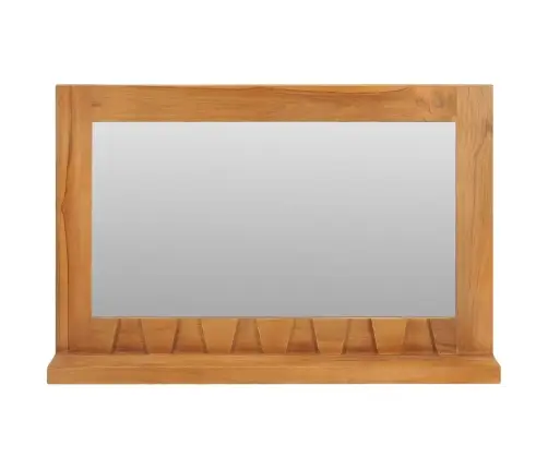 Sieninis Veidrodis Su Lentyna, 60X12X40cm Tikmedžio Masyvas