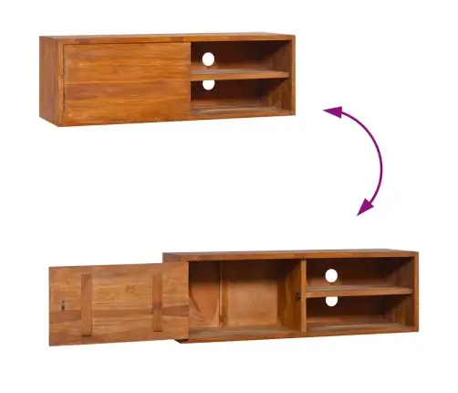 Seinale Kinnitatav Telerikapp, 90 X 30 X 30 cm Tiikpuu