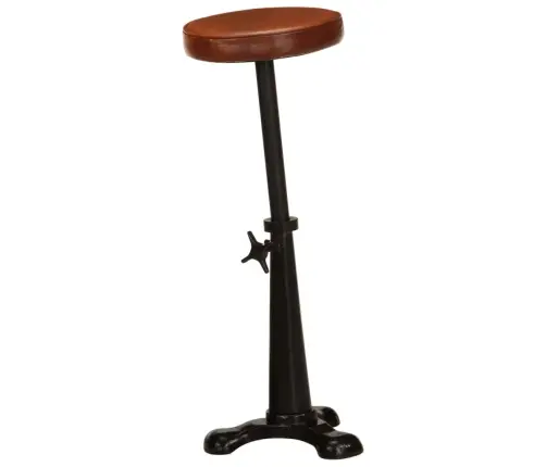 Bāra Krēsli, 2 Gab., Brūna Dabīgā Āda, Čuguns Vidaxl