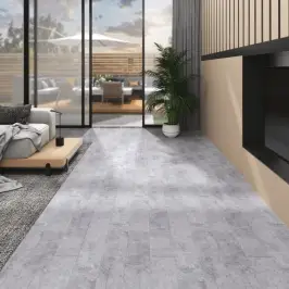 Grīdas Dēļi, Pašlīmējoši, 5,02 M², 2 Mm, Cementa Pelēks Pvc Vidaxl