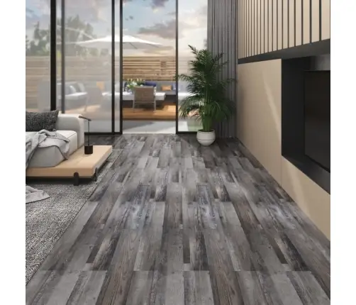 Grīdas Dēļi, Pašlīmējoši, 5,02 M², 2 Mm, Industriāla Koka Pvc Vidaxl