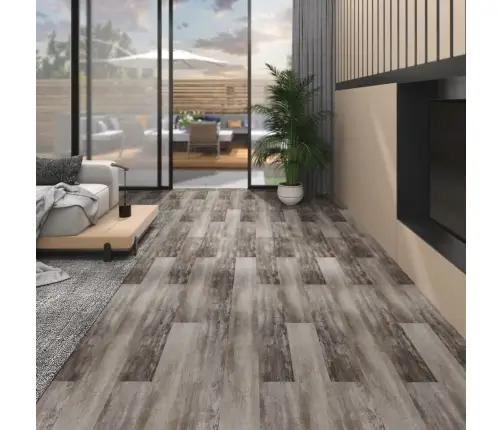 Grīdas Dēļi, Pašlīmējoši, 5,02 M², 2 Mm, Matēta, Brūna Koka Pvc Vidaxl