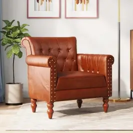 Atpūtas Krēsls, Brūna Dabīgā Kazas Āda Vidaxl Atpūtas Krēsls, Brūna Dabīgā Kazas Āda Vidaxl