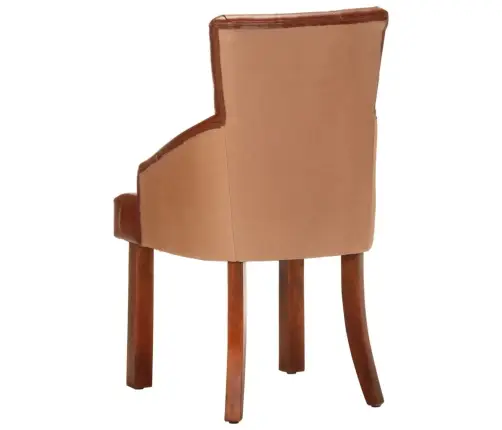 Valgomojo Kėdės, 2Vnt., Rudos Spalvos, Tikra Ožkos Oda