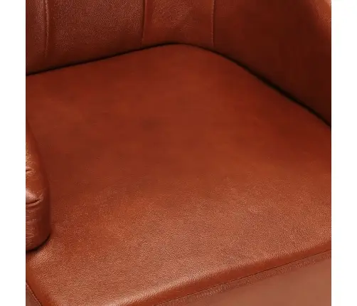 Valgomojo Kėdės, 2Vnt., Rudos Spalvos, Tikra Ožkos Oda