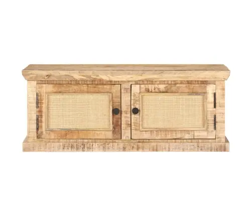 Kavos Staliukas, 90X50X35cm Mango Medienos Masyvas Ir Nendrės