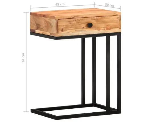 Galdiņš, 45X30X61 Cm, U-Forma, Akācijas Masīvkoks Vidaxl