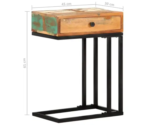 Galdiņš, 45X30X61 Cm, U-Forma, Pārstrādāts Masīvkoks Vidaxl