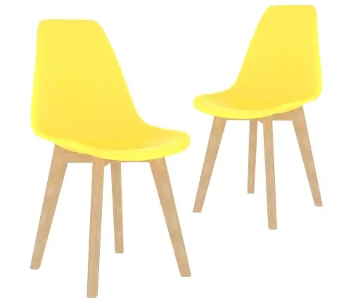 Virtuves Krēsli, 2 Gab., Dzeltena Plastmasa Vidaxl